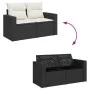 Set of 7 garden sofas with cushions synthetic rattan black by , Garden sets - Ref: Foro24-3326347, Price: 471,08 €, Discount: %
