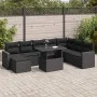 Set de sofás de jardín con cojines 9 pzas ratán sintético negro by , Garden sets - Ref: Foro24-3326366, Price: 607,65 €, Disc...