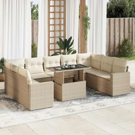 Set of garden sofas with beige cushions 10 pcs synthetic rattan by , Garden sets - Ref: Foro24-3326379, Price: 736,41 €, Disc...