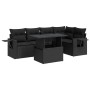 Set aus 6-teiligen Gartensofas und Kissen Kunstrattan schwarz von , Gartensets - Ref: Foro24-3326476, Preis: 478,64 €, Rabatt: %