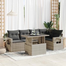 Set of 6 garden sofas and cushions synthetic rattan gray by , Garden sets - Ref: Foro24-3326483, Price: 456,97 €, Discount: %