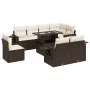 Set of 9 garden sofas and cushions synthetic rattan brown by , Garden sets - Ref: Foro24-3326504, Price: 676,00 €, Discount: %