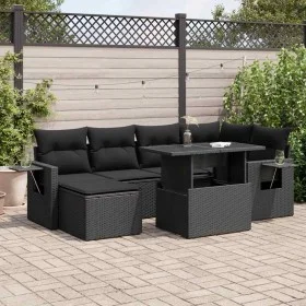 Set de sofás de jardín 7 pzas con cojines ratán sintético negro von , Gartensets - Ref: Foro24-3326506, Preis: 539,45 €, Raba...
