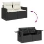 Set of garden sofas with cushions 9 pcs synthetic rattan black by , Garden sets - Ref: Foro24-3326527, Price: 567,55 €, Disco...