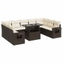Set of 10 garden sofas and cushions synthetic rattan brown by , Garden sets - Ref: Foro24-3326544, Price: 711,41 €, Discount: %