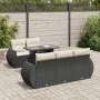 Set de sofás de jardín 6 piezas y cojines ratán sintético negro by , Garden sets - Ref: Foro24-3326567, Price: 499,26 €, Disc...