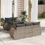 Set de muebles de jardín 6 pzas y cojines ratán sintético gris by , Garden sets - Ref: Foro24-3326571, Price: 486,14 €, Disco...