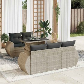 Set de sofás de jardín 6 pzas y cojines ratán sintético gris by , Garden sets - Ref: Foro24-3326573, Price: 509,29 €, Discoun...