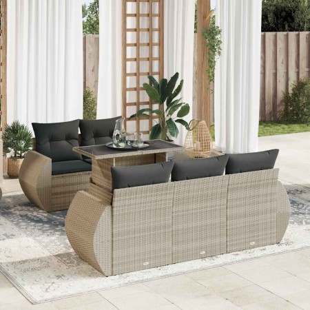 Set de sofás de jardín 6 pzas y cojines ratán sintético gris by , Garden sets - Ref: Foro24-3326573, Price: 509,29 €, Discoun...