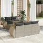 Set de sofás de jardín 6 pzas y cojines ratán sintético gris von , Gartensets - Ref: Foro24-3326573, Preis: 537,63 €, Rabatt: %