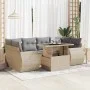 Set sofás de jardín 7 piezas y cojines ratán sintético beige de , Conjuntos de jardín - Ref: Foro24-3326590, Precio: 535,68 €...
