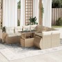 Set of garden sofas with cushions 9 pcs synthetic rattan beige by , Garden sets - Ref: Foro24-3326609, Price: 716,39 €, Disco...