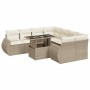 Set of garden sofas with cushions 9 pcs synthetic rattan beige by , Garden sets - Ref: Foro24-3326609, Price: 716,39 €, Disco...