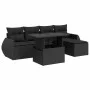 Set of 6-piece garden sofas and cushions synthetic rattan black by , Garden sets - Ref: Foro24-3326616, Price: 423,05 €, Disc...