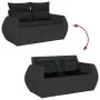 Set of 6-piece garden sofas and cushions synthetic rattan black by , Garden sets - Ref: Foro24-3326616, Price: 423,05 €, Disc...