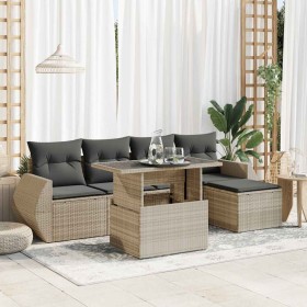 Set de sofás de jardín 6 pzas y cojines ratán sintético gris von , Gartensets - Ref: Foro24-3326623, Preis: 443,22 €, Rabatt: %