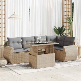 Juego de sofás jardín con cojines 6 pzas ratán sintético beige by , Garden sets - Ref: Foro24-3326640, Price: 478,75 €, Disco...