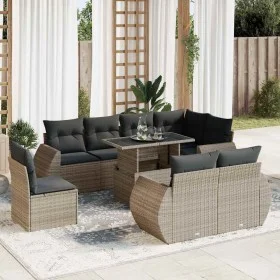 Set of garden sofas with cushions 9 pcs synthetic rattan gray by , Garden sets - Ref: Foro24-3326661, Price: 719,01 €, Discou...
