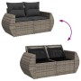 Set of garden sofas with cushions 9 pcs synthetic rattan gray by , Garden sets - Ref: Foro24-3326661, Price: 744,00 €, Discou...