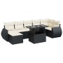 Set of garden sofas and cushions 8 pieces synthetic rattan black by , Garden sets - Ref: Foro24-3326677, Price: 533,39 €, Dis...