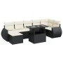 Set of garden sofas and cushions 8 pieces synthetic rattan black by , Garden sets - Ref: Foro24-3326677, Price: 534,60 €, Dis...