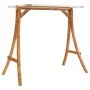 Swing structure and cream-colored roof made of curved teak wood. by vidaXL, Porch Swing Accessories - Ref: Foro24-313935, Pri...