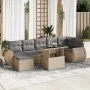 Set de sofás de jardín y cojines 8 piezas ratán sintético beige de , Conjuntos de jardín - Ref: Foro24-3326680, Precio: 560,6...