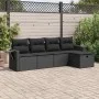 Set de muebles de jardín 5 pzas y cojines ratán sintético negro de , Conjuntos de jardín - Ref: Foro24-3325461, Precio: 363,1...