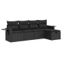 Set de muebles de jardín 5 pzas y cojines ratán sintético negro de , Conjuntos de jardín - Ref: Foro24-3325461, Precio: 363,1...
