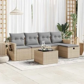 Juego de sofás jardín con cojines 6 pzas ratán sintético beige by , Garden sets - Ref: Foro24-3325475, Price: 382,42 €, Disco...