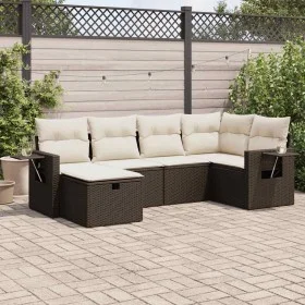 Set sofás de jardín 6 piezas y cojines ratán sintético marrón von , Gartensets - Ref: Foro24-3325489, Preis: 413,61 €, Rabatt: %