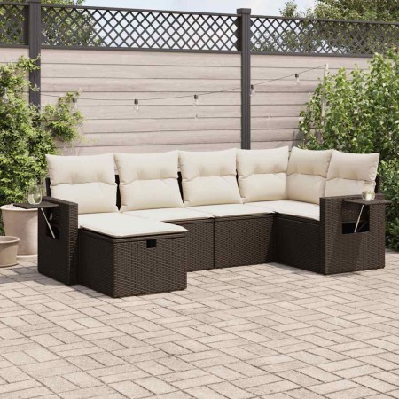 Set sofás de jardín 6 piezas y cojines ratán sintético marrón von , Gartensets - Ref: Foro24-3325489, Preis: 411,25 €, Rabatt: %