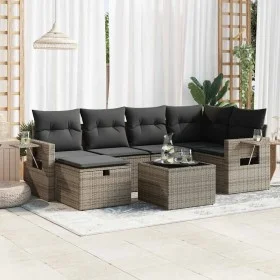 Set mit 7 Gartensofas mit Kissen synthetisches Rattangrau von , Gartensets - Ref: Foro24-3325496, Preis: 440,14 €, Rabatt: %