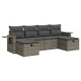 Set mit 6 Gartenmöbeln und Kissen synthetisches Rattangrau von , Gartensets - Ref: Foro24-3325526, Preis: 374,10 €, Rabatt: %