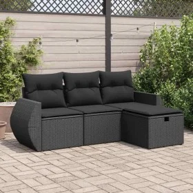 Set mit 4 Gartensofas mit Kissen Kunstrattan schwarz von , Gartensets - Ref: Foro24-3325551, Preis: 269,77 €, Rabatt: %