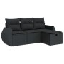 Set of 4 garden sofas with cushions synthetic rattan black by , Garden sets - Ref: Foro24-3325551, Price: 283,04 €, Discount: %