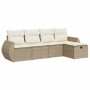 Juego de sofás jardín con cojines 5 pzas ratán sintético beige by , Garden sets - Ref: Foro24-3325564, Price: 403,84 €, Disco...