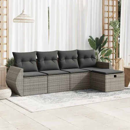 Juego de sofás jardín con cojines 5 pzas ratán sintético gris von , Gartensets - Ref: Foro24-3325566, Preis: 325,49 €, Rabatt: %