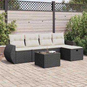 Set de sofás de jardín 6 piezas y cojines ratán sintético negro by , Garden sets - Ref: Foro24-3325572, Price: 367,01 €, Disc...