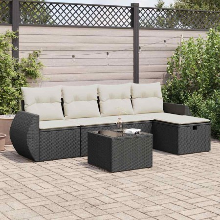 Set de sofás de jardín 6 piezas y cojines ratán sintético negro von , Gartensets - Ref: Foro24-3325572, Preis: 367,01 €, Raba...