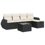 Set de sofás de jardín 6 piezas y cojines ratán sintético negro by , Garden sets - Ref: Foro24-3325572, Price: 373,76 €, Disc...