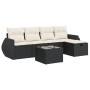 Set de sofás de jardín 6 piezas y cojines ratán sintético negro von , Gartensets - Ref: Foro24-3325572, Preis: 367,01 €, Raba...