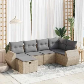 Set of garden sofas with cushions 6 pcs synthetic rattan beige by , Garden sets - Ref: Foro24-3325585, Price: 410,80 €, Disco...