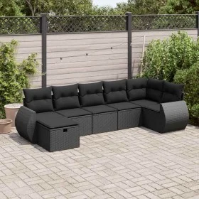 Set mit 7 Gartensofas mit Kissen Kunstrattan schwarz von , Gartensets - Ref: Foro24-3325601, Preis: 439,86 €, Rabatt: %