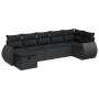 Set mit 7 Gartensofas mit Kissen Kunstrattan schwarz von , Gartensets - Ref: Foro24-3325601, Preis: 460,76 €, Rabatt: %