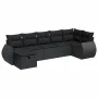 Set of 7 garden sofas with cushions synthetic rattan black by , Garden sets - Ref: Foro24-3325601, Price: 439,86 €, Discount: %