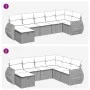 Set of 7 garden sofas with cushions synthetic rattan black by , Garden sets - Ref: Foro24-3325601, Price: 439,86 €, Discount: %