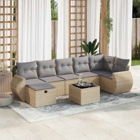 Set of garden sofas and cushions 8 pieces synthetic rattan beige by , Garden sets - Ref: Foro24-3325615, Price: 512,77 €, Dis...