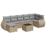 Set of garden sofas and cushions 8 pieces synthetic rattan beige by , Garden sets - Ref: Foro24-3325615, Price: 512,77 €, Dis...
