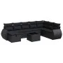 Set de sofás de jardín con cojines 9 pzas ratán sintético negro von , Gartensets - Ref: Foro24-3325641, Preis: 551,35 €, Raba...